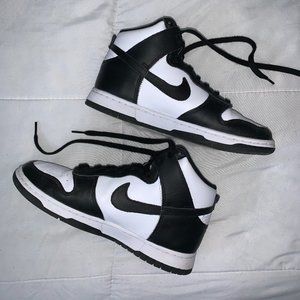 Nike 'Panda' Black and White Dunks High. Woman's Size 8.5.